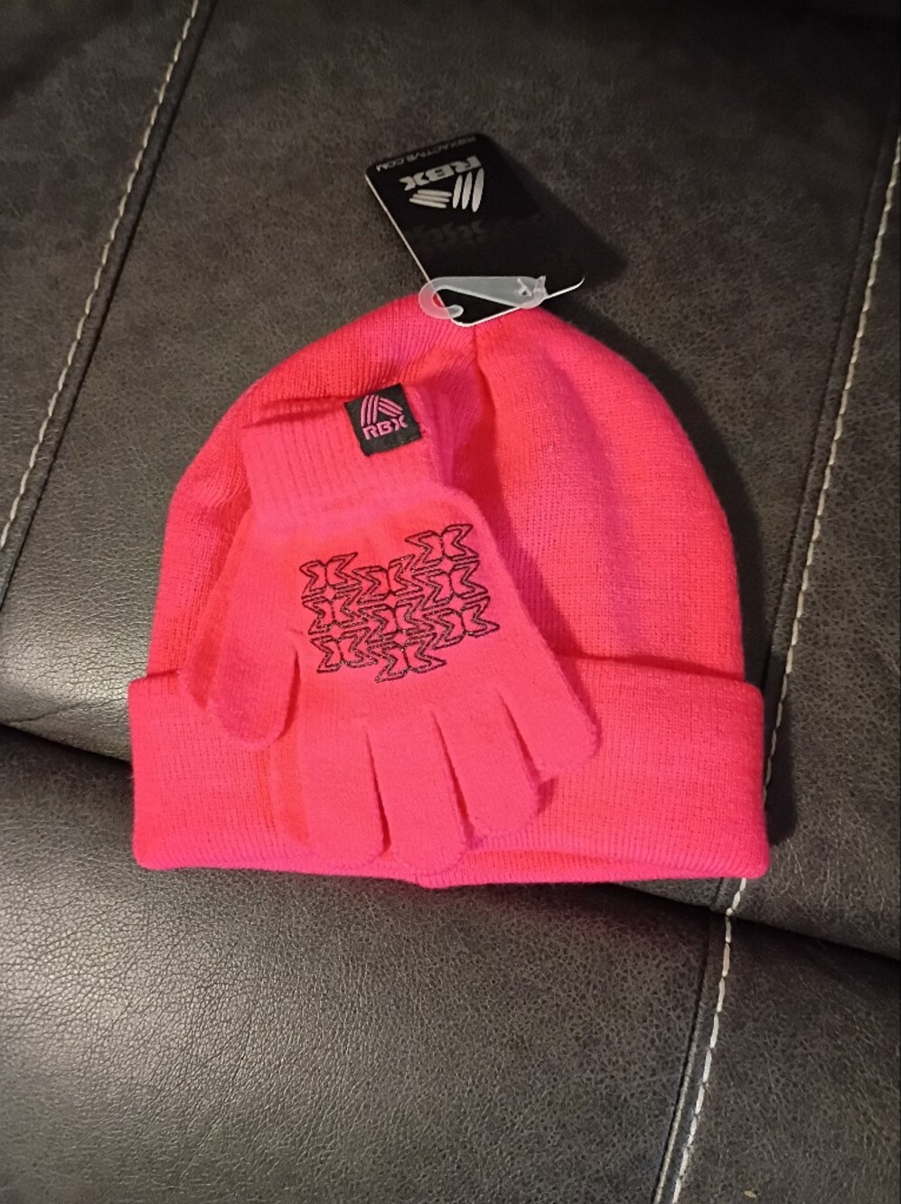 Kids Hot Pink Beanie & Gloves Set - Rbx